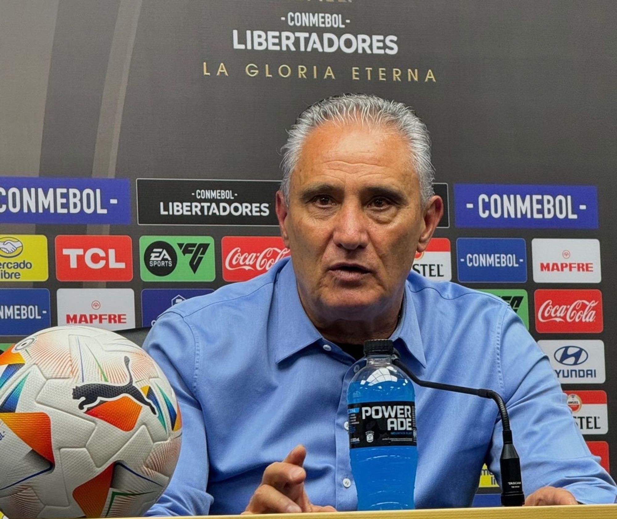 Tite em entrevista coletiva após a eliminação do Flamengo na Copa Libertadores da América