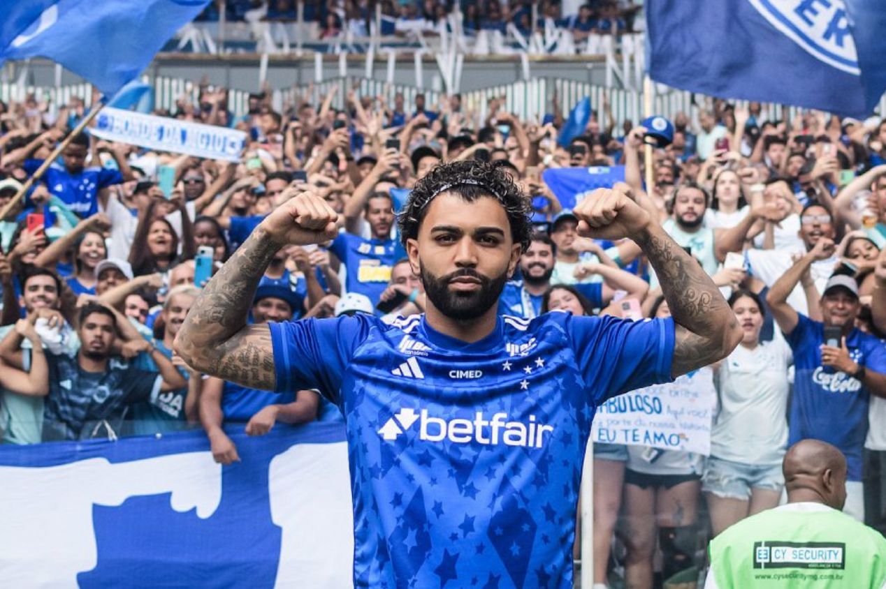 Gabriel Barbosa tem 5 gols em sete jogos com o Cruzeiro