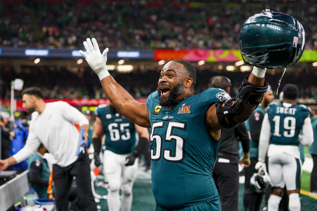 Brandon Graham comemora o título do Super Bowl