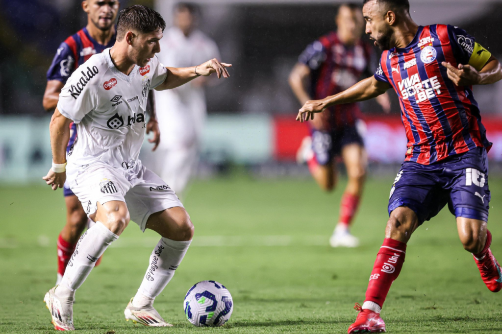 Santos e Bahia fizeram um jogo agitado na Vila Belmiro
