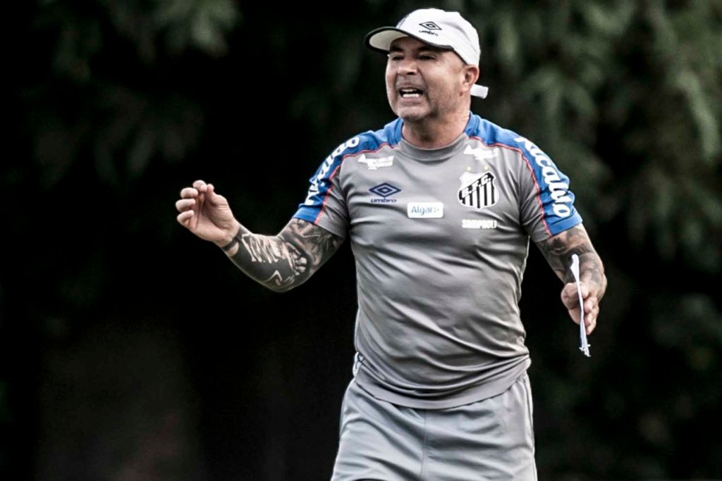 Sampaoli em sua passagem pelo Santos