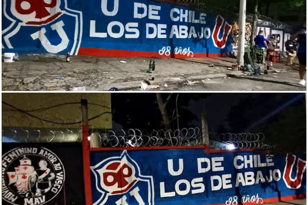 Torcida da Universidad de Chile faz concentração em São Januário