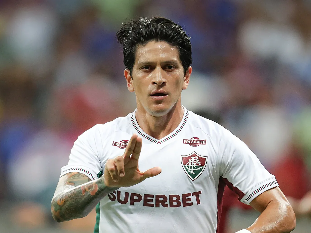 Germán Cano celebra gol pelo Fluminense