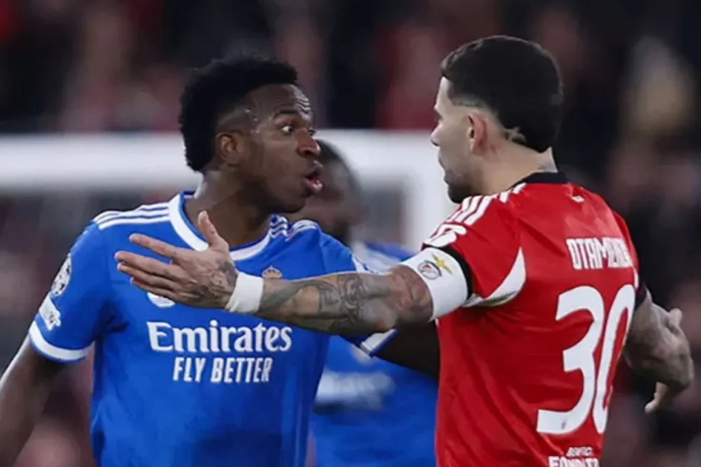 Racismo contra Vinícius Júnior marca duelo entre Real Madrid e Benfica na Champions League