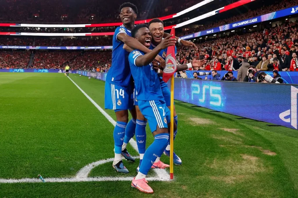 Vinícius Júnior cala a Luz com golaço e deixa o Real Madrid perto das oitavas