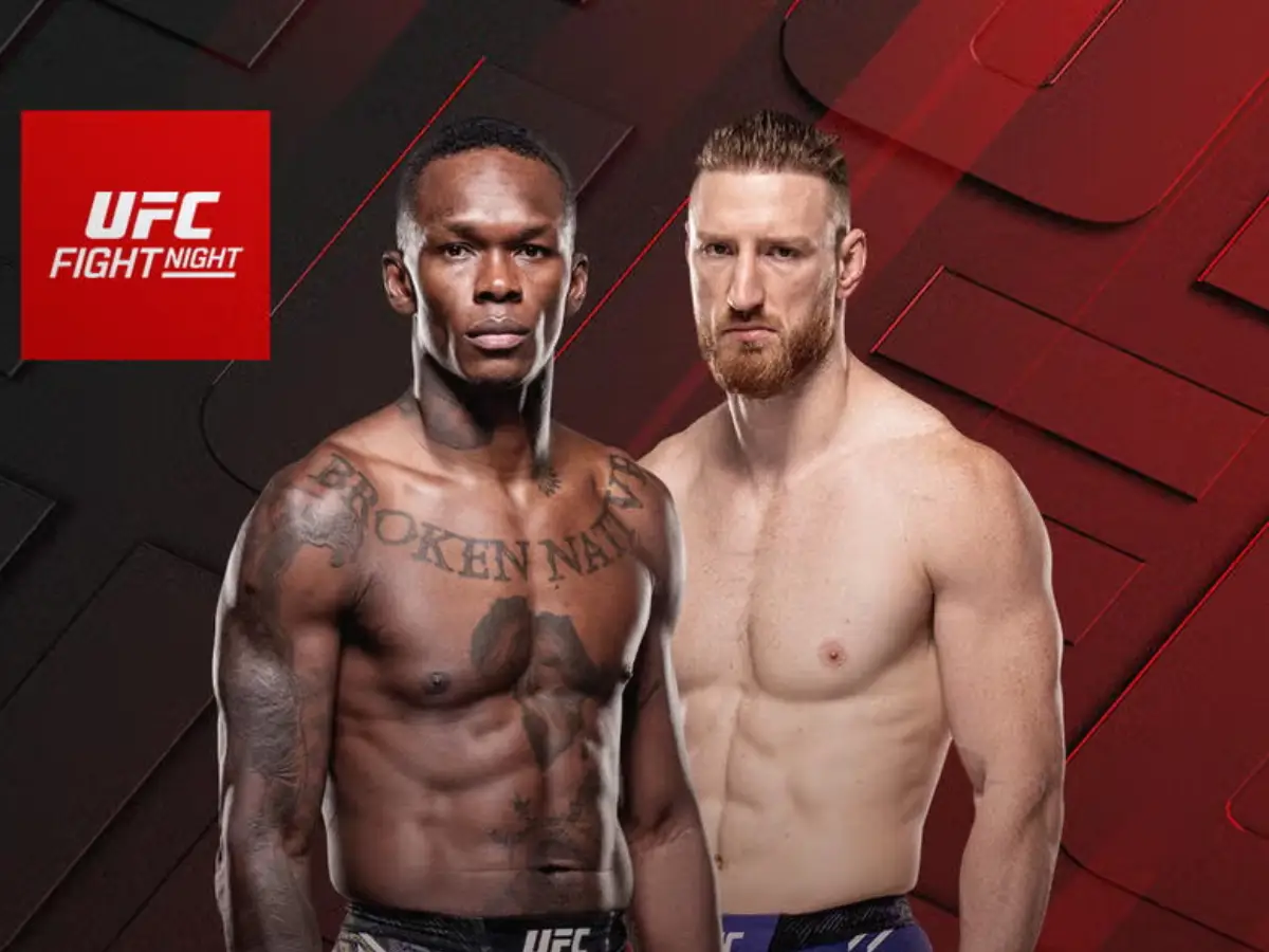 Montagem promocional do UFC Seattle Israel Adesanya vs Joe Pyfer